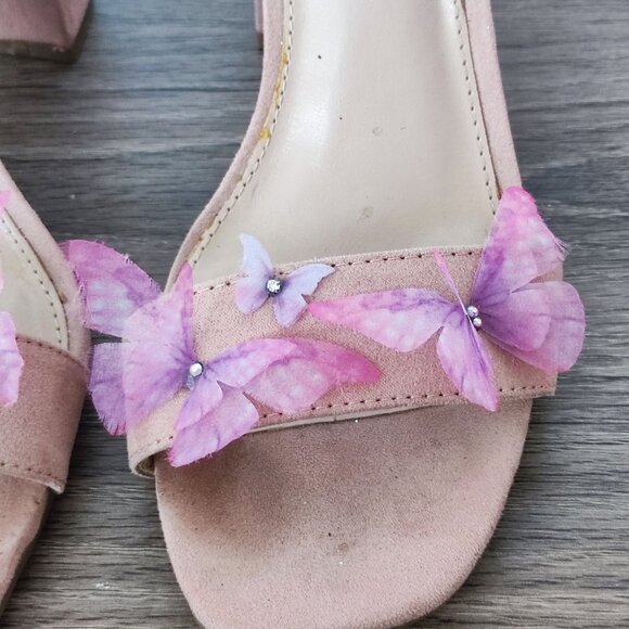 Kelly & Katie Butterfly  Chunky High Heels Size 6 Preppy Formal Dressy Pumps - Picture 6 of 14